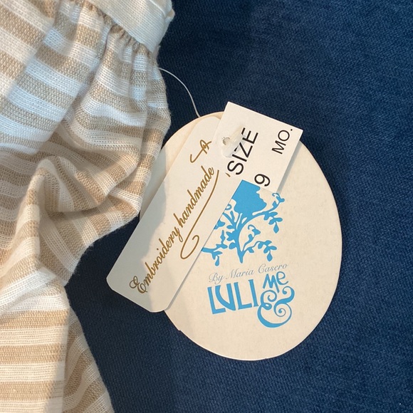 White and beige dress with bloomer. 9 mo. Luli & Meby Maria Casero. - Picture 9 of 9